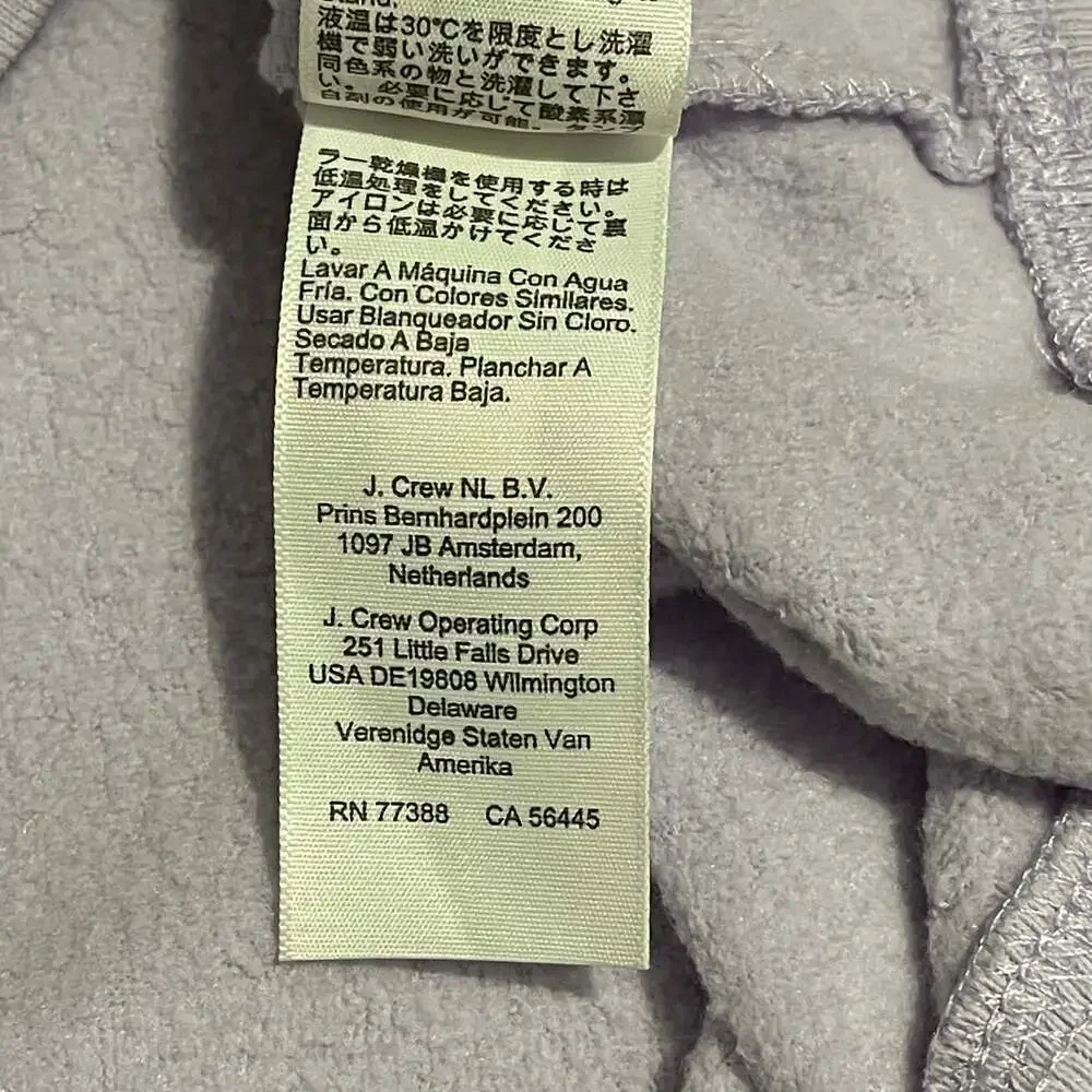 J.Crew Womens Sweatshirt Lavender XL Button Mock Neck Pullover Fleece Preppy
